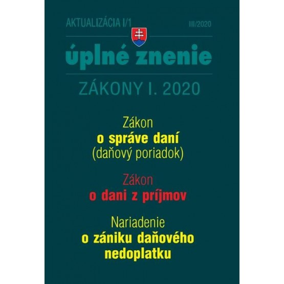 Aktualizácia I/1 2020 - Daňový poriadok, ZDP, Nariadenie o&nbsp;zániku daňového nedoplatku