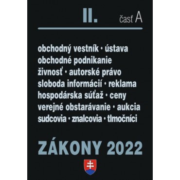 Zákony 2022 II/A - Obchodné právo a živnostenský zákon