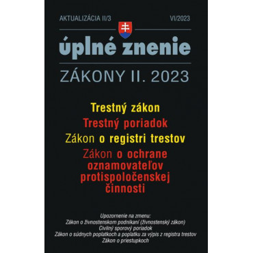 Aktualizácia II/3 - Trestný zákon a Trestný poriadok