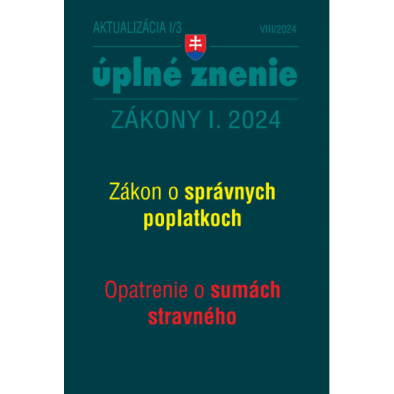 Aktualizácia I/3 / 2024- daňové a účtovné zákony