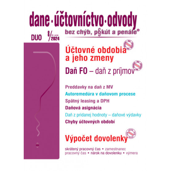 Dane, účtovníctvo, odvody bez chýb, pokút a penále č. 8 / 2024 - Daň fyzickej osoby, Účtovné obdobia a ich zmeny
